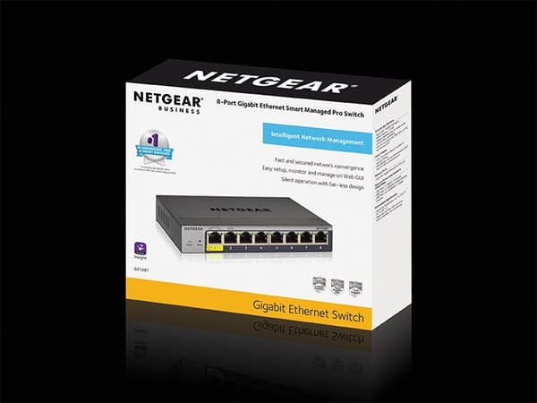 NETGEAR GS108Tv3 Managed L2 Gigabit Ethernet (10/100/1000) Grå