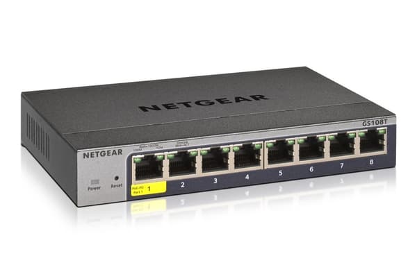 NETGEAR GS108Tv3 Managed L2 Gigabit Ethernet (10/100/1000) Grå Grå