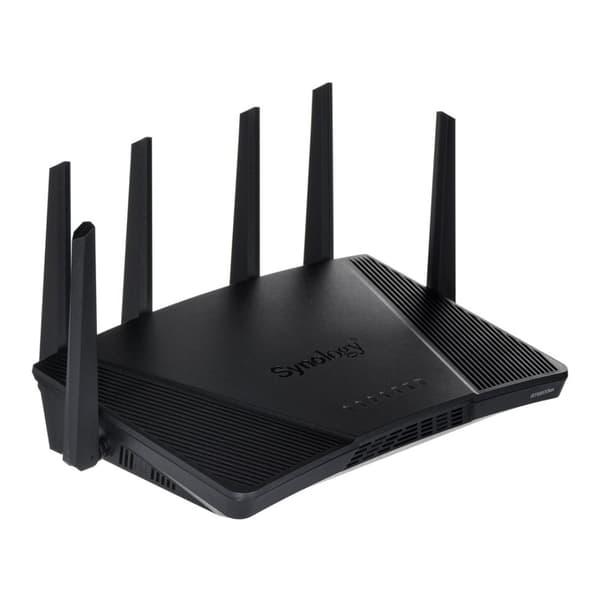 Synology RT6600ax Router WiFi6 1xWAN 3xGbE 1x2,5Gb trådløs router Tri-band (2,4 GHz / 5 GHz / 5 GHz) Sort Sort