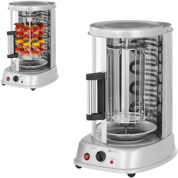 MINI brødrister grill til kebab, gyros, grøntsager, lodret, 3i1, 1500W Royal Catering RCGV-1400