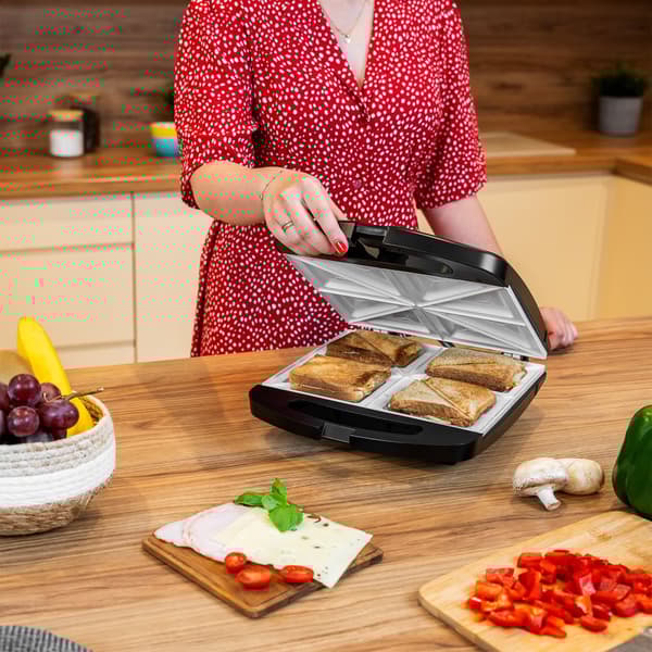 Sandwichmaskine med keramiske indsatser til 4 sandwich