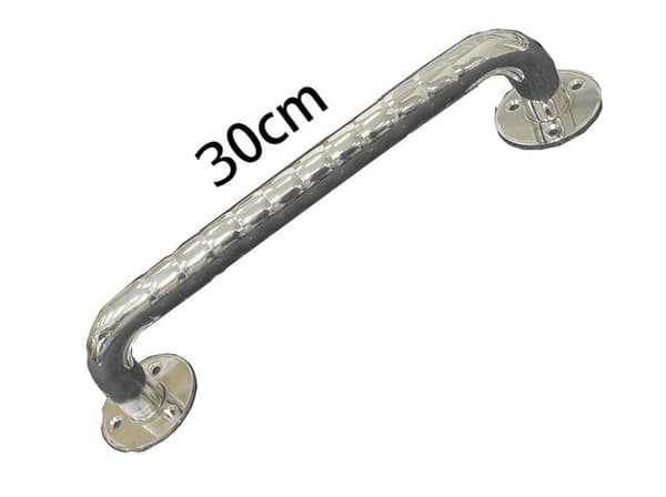 Ruostumattomasta teräksestä valmistettu aallotettu kylpyhuonekaide 30 cm