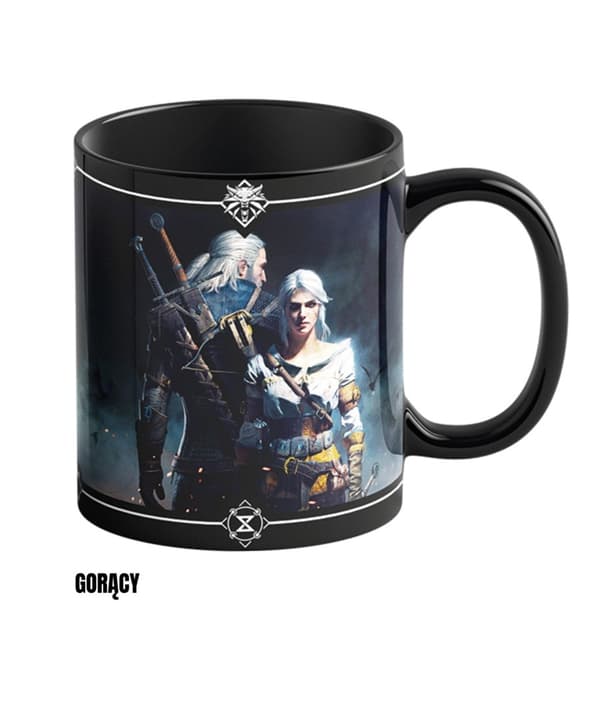 Mugg Good Loot The Witcher 3 Art Heat Reveal - Geralt & Ciri 480 ml Svart
