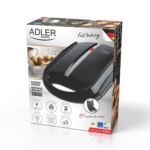 Maapähkinä/leivänpaahdin (24 kpl) Adler AD 3039b Musta