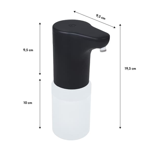 Promedix automatisk dispenser, dispenserbehållare för flytande tvål, desinficerande vätskor, 300ml, 4xAA, svart, PR-540 B