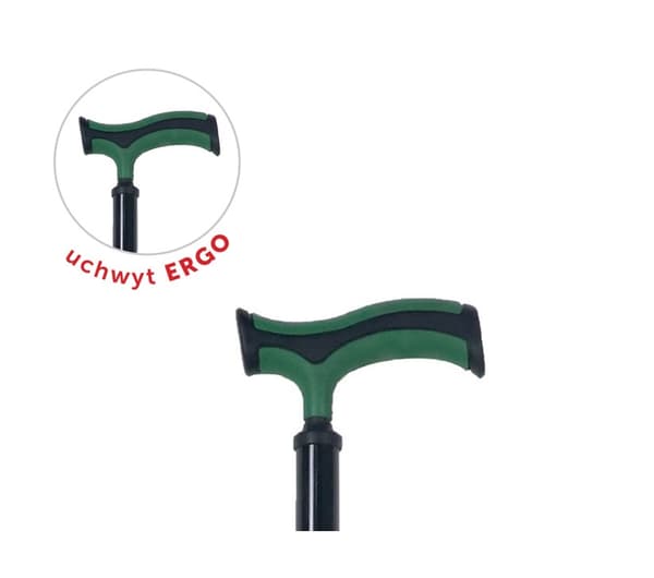 Käpp i aluminium med mjukt grepp - svart AR-014E