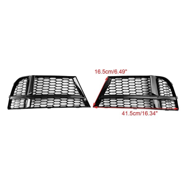 Front Fog Light Gitter til AUDI A3 S-LINE, Holdbar Plastkonstruktion, Direkte Erstatning, To-delt Sæt