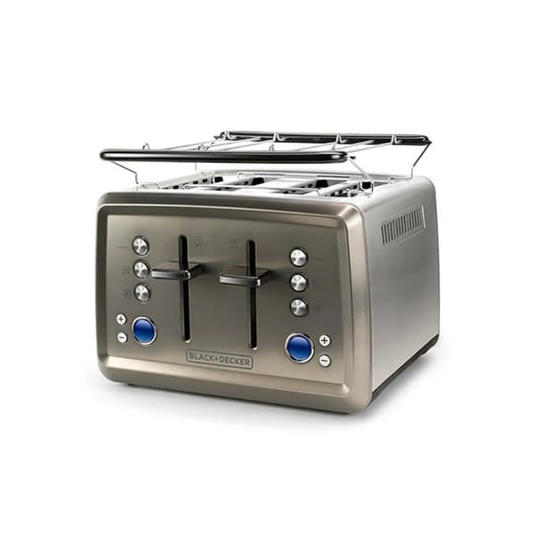 Black+Decker brødrister for 4 skiver 1960W - børstet stål