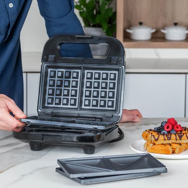 Black+Decker Sandwich Waffle 750 W sandwichgrill med 3 udskiftelige plader