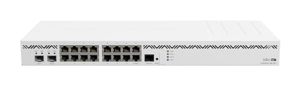 Mikrotik CCR2004-16G-2S+ router Total Ethernet-porte:18; Arkitektur:ARM 64bit; CPU-kerne: 4 Hvid