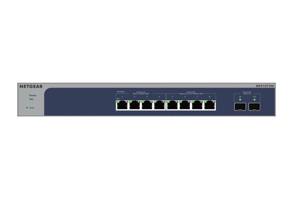 NETGEAR 8-porttinen Multi-Gigabit/10g Ethernet Smart Managed Pro -kytkin, jossa on 2 SFP+ -porttia (MS510TXM)