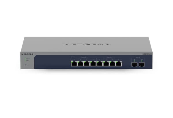 NETGEAR 8-porttinen Multi-Gigabit/10g Ethernet Smart Managed Pro -kytkin, jossa on 2 SFP+ -porttia (MS510TXM)