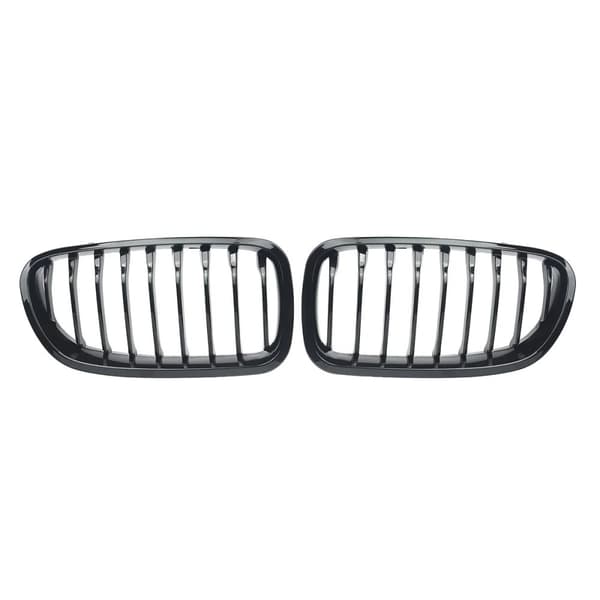 Framgrill för BMW 5-serie, glansig svart finish, M-stil design,Glansig Svart