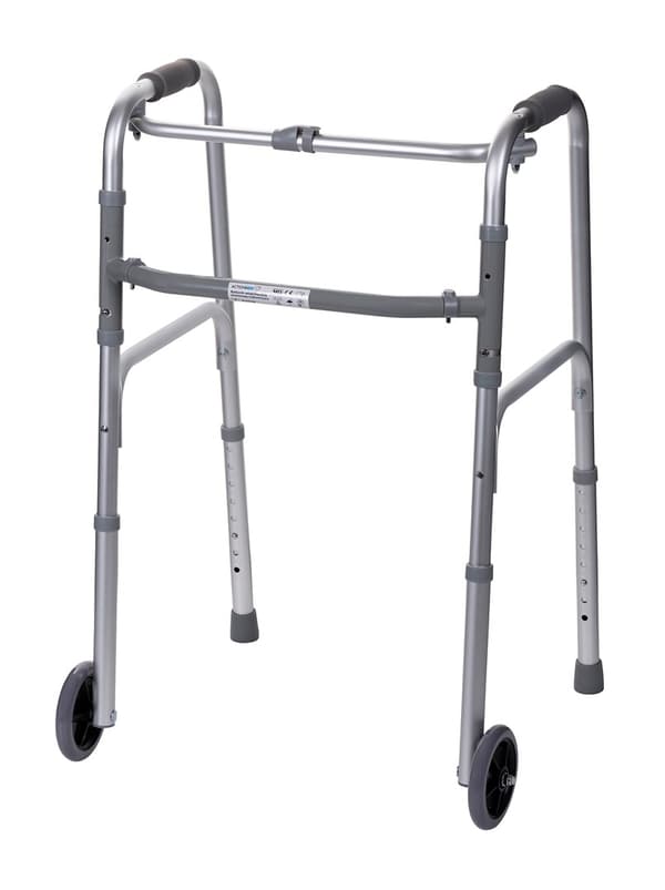 Trifunktionell rullator för rehabilitering i aluminium