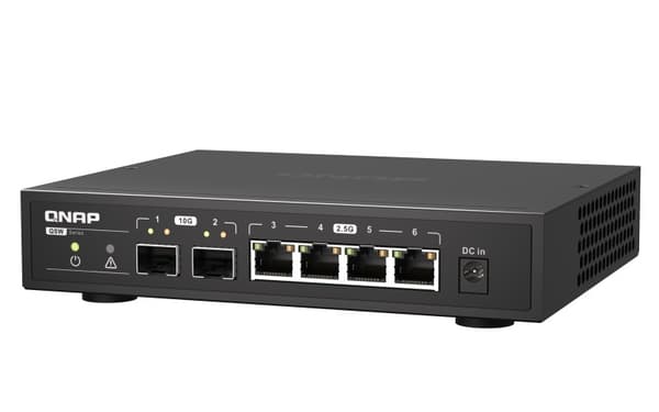 QNAP QSW-2104-2S nätverksswitch Ohanterad 2.5G Ethernet Svart