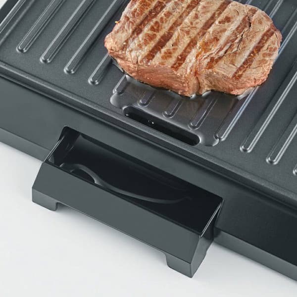 SEVERIN KG2394 Kompakt multifunktionel grill: kød - panini - grøntsager - non-stick plader 23x14 -5 cm - fedtopsamlingsbakke