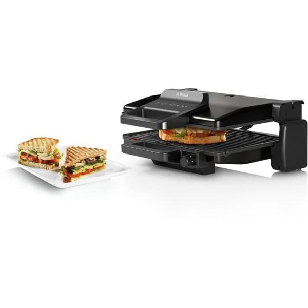 Lihagrilli - BOSCH - TCG3323 - Mattamusta - 2000W - 5-asentoinen termostaatti - 3 asetusta: grilli- tai uunitila, pierrade