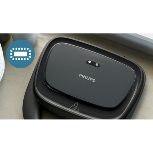 Sandwichmaskine - PHILIPS - HD2331/90 - 750 W - Trekantede plader - Sort