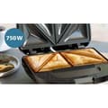 Miniatyrbillede 2 af 6: Sandwichmaskine - PHILIPS - HD2331/90 - 750 W - Trekantede plader - Sort