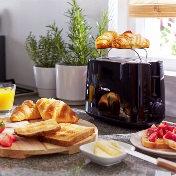 Brødrister - PHILIPS - HD2581/90 - 2 brede riller - Sort