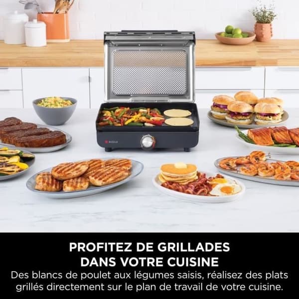 NINJA Grill og Stegeplade - Sizzle GR101EU - Overflade 34x8x13,5cm - Op til 260°C