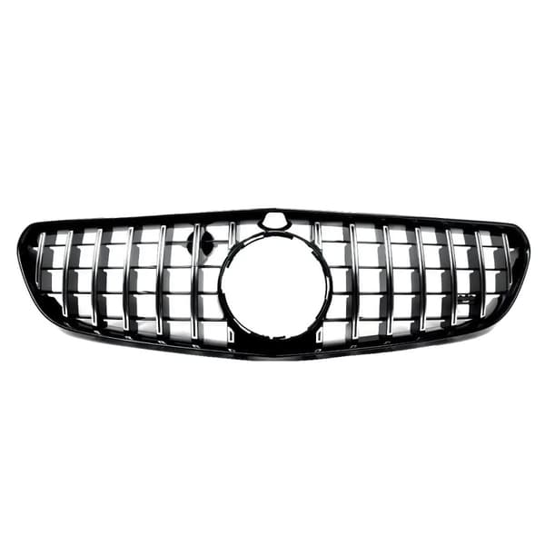 Framgrill för Mercedes C217 S63/S65 AMG, GT R-stil, glansig svart + kromfinish,som visas