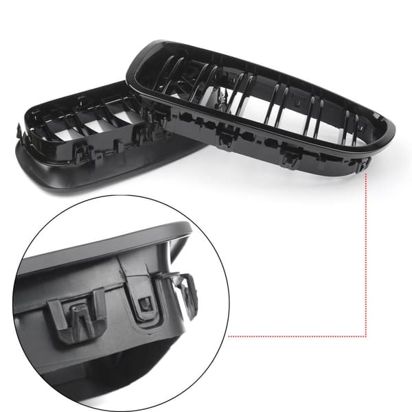 BMW 5-serie Front Nyrerist, Holdbart ABS-materiale, Blank Sort Finish, Nem Direkte Udskiftning