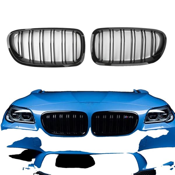 BMW 5-serie Front Nyrerist, Holdbart ABS-materiale, Blank Sort Finish, Nem Direkte Udskiftning