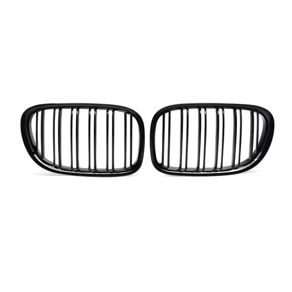 M Style Front Kidney Grill, Dobbelt Linje Design, Glans Sort Finish,Glansende sort