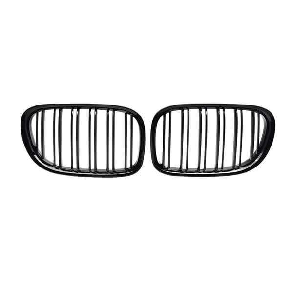 M Style Front Kidney Grill, Dobbelt Linje Design, Glans Sort Finish,Glansende sort