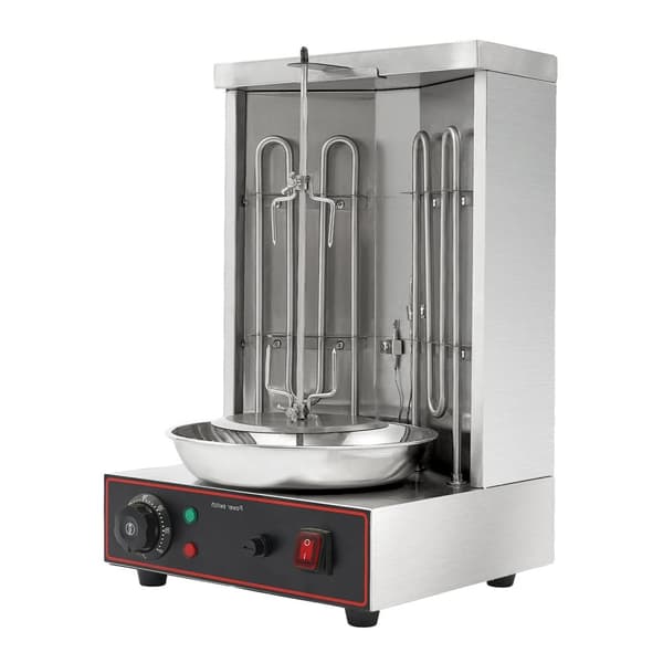 Kommersiel Elektrisk BBQ Ovn, 3000W Effekt, Automatisk Drejende Grill,Sølv
