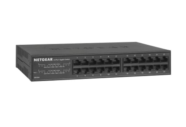 NETGEAR GS324 Uadministreret Gigabit Ethernet (10/100/1000) Sort