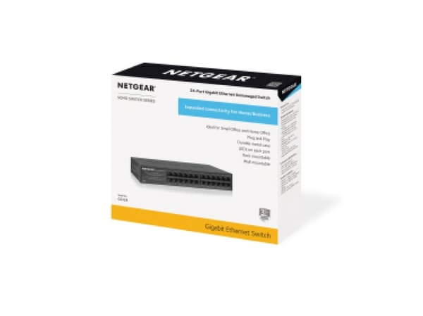 NETGEAR GS324 Uadministreret Gigabit Ethernet (10/100/1000) Sort