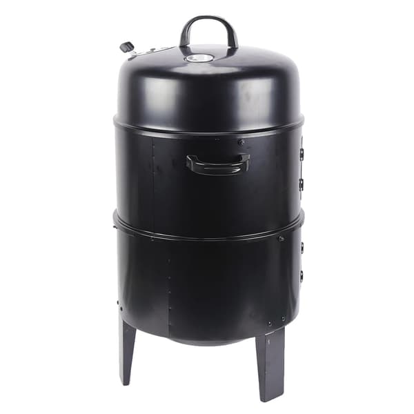 BBQ Kolgrill, 2 Lager, Avtagbar Design, Termometer Ingår,svart