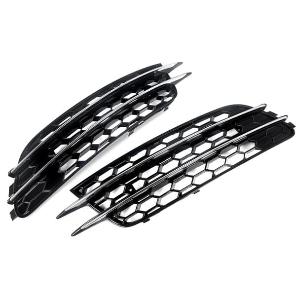 Dimljuslock, ABS-plast, svart+krom, frontbågegrill,par