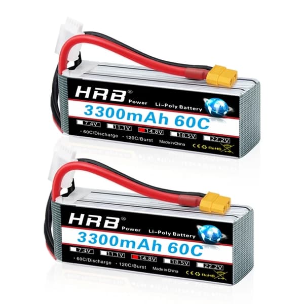 Lipo batteri, 4S 14,8V 3300mAh, XT60 stikforbindelse, 1 stk med XT60