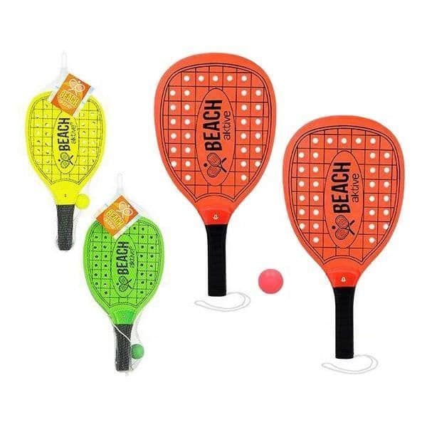 Strandracketar med träboll