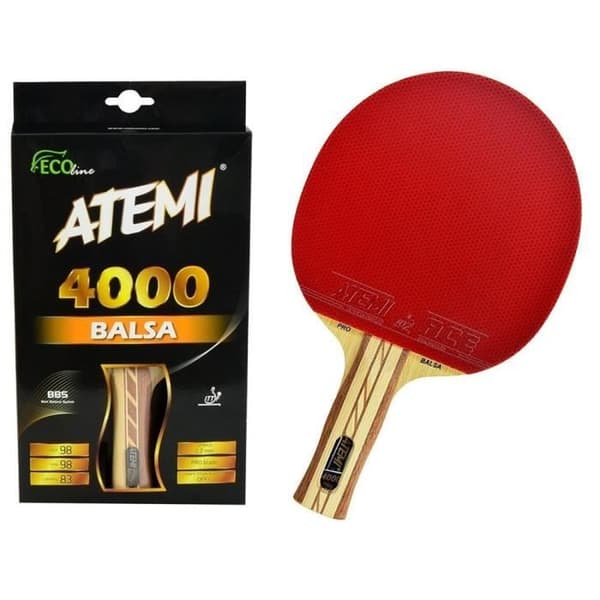 ATEMI 4000 Balsa svarta och röda badmintonracketar - Vuxen - 2 års garanti