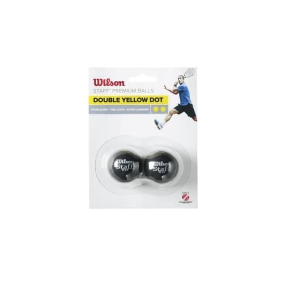 Set med 2 Wilson Staff squashbollar 2 poäng gul - svart/gul - TU