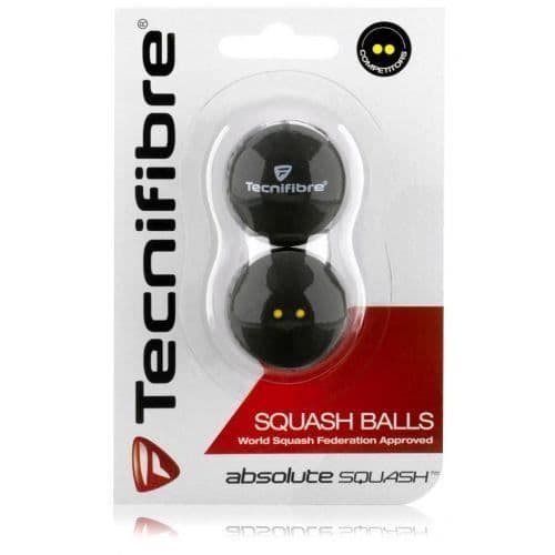 TECNIFIBRE - Set med 2 gula dubbelprickade squashbollar - (Unik)