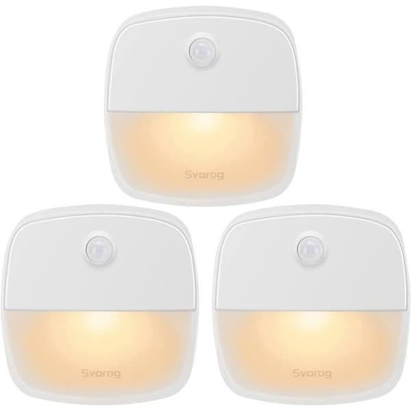 Inomhus rörelsesensorlampa - AJW - Svarog - Vit - Automatiskt LED-nattljus - Paket om 3