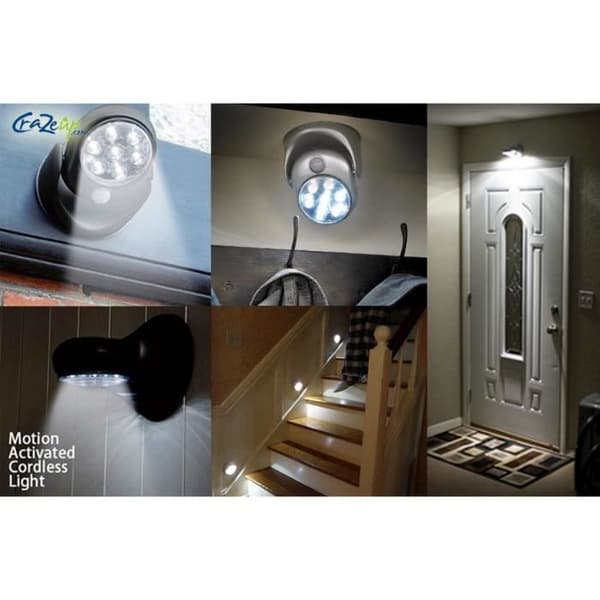 SET MED 2 SPOT LAMPA RÖRELSESDETEKTOR 7 LED EXTERIÖR INTERIÖR