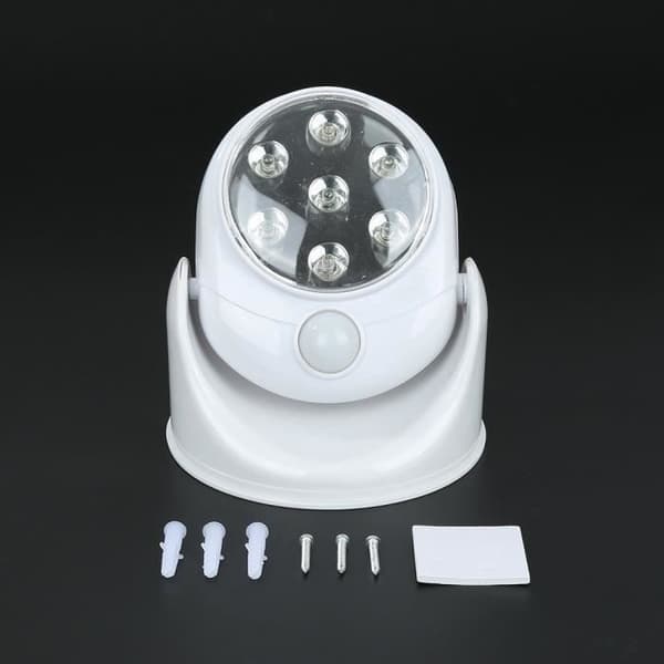 JL LED-lampa Ljus 360° rörelsedetektor roterar automatiskt Trådlös sensor Uteplats Säkerhet för trädgårdsvägg korridor toalett