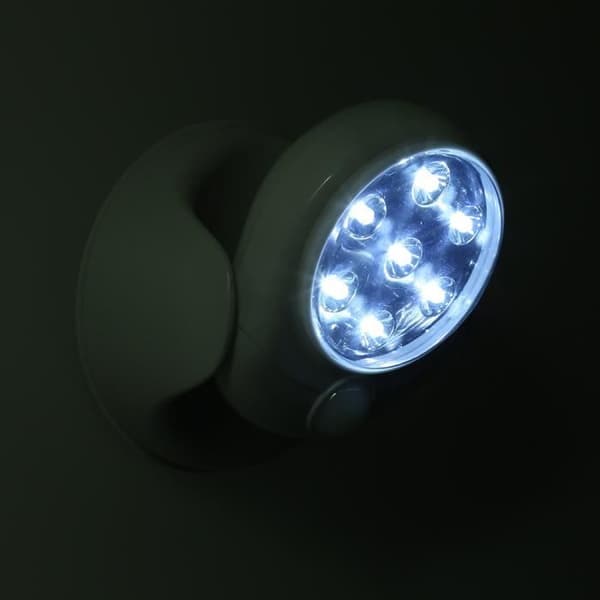 360° rörelselampa 7 LEDs Auto Rotate Sensor Light Trådlös sensor för väggkorridor toalett etc.