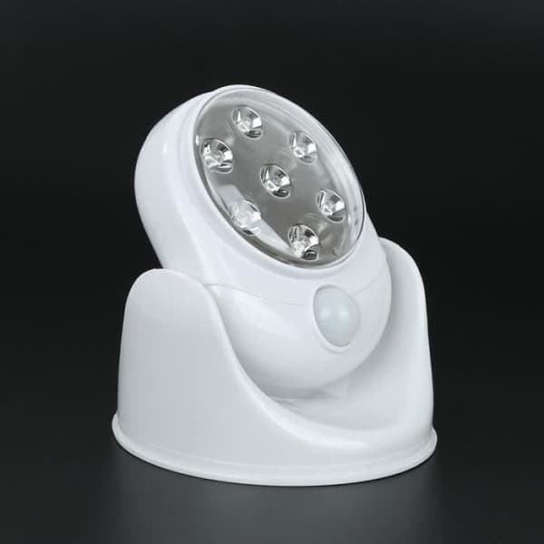 Glife00753-LED ljus 360° rörelsedetektor roterar automatiskt trådlös sensor uteplats Säkerhet för trädgårdsvägg korridor T