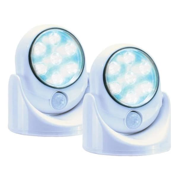 Set med 2 trådlösa 7 LED-lampor med rörelsedetektor - 360 graders vridning