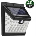 Miniatyrbild 1 av 3: 40 LED Solar Lights Garden Solar Wall Light Tresidigt ljus IP65 Vattentät med PIR IR rörelsesensor