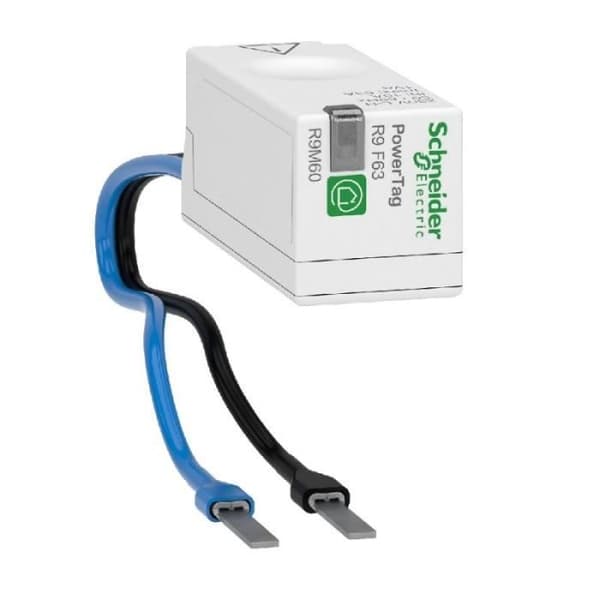 Wiser PowerTag enfas trådlös mätsensor associerad med SCHNEIDER R9M60 IP-modulen