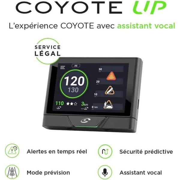 Coyote UP - Röstassistent - COYOTE - 30 km Hazard Prediction - Svart