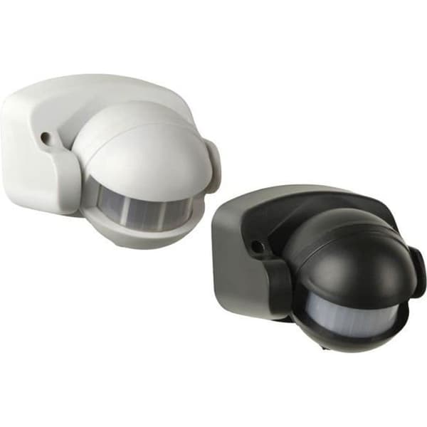 Rörelsedetektor 180° IP44, vit, max. 1000 W, max. 12m